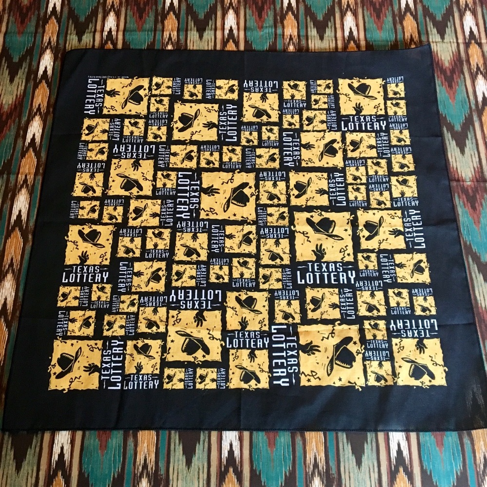 Vintage 1993 TEXAS Lottery Bandana 💰💵